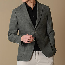 Desenli Zeytin Yeşili Ceket M